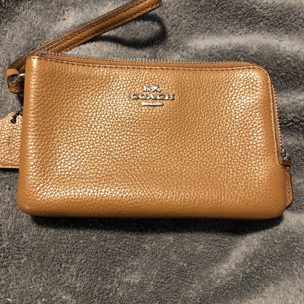 Coach double zip wallet wristlet